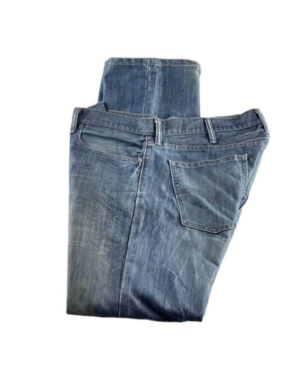 Levis Mens 569 Loose Straight Fit Jeans Size 44X34 Light Wash Denim